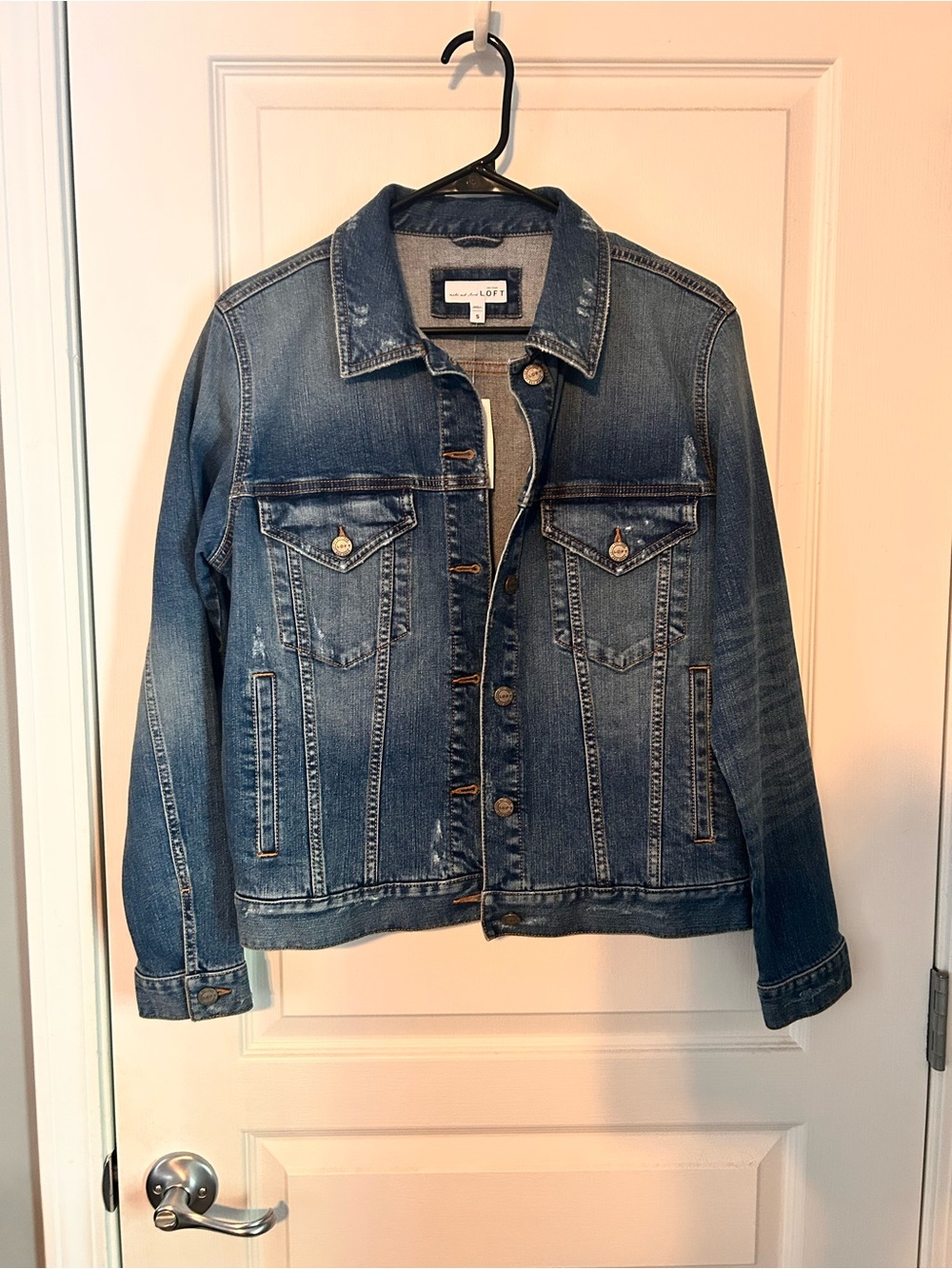 NWT LOFT Denim Jacket in Medium Blue Wash